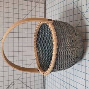 Blue Woven Basket W/Handle, Vintage Yankee Candle Basket, Variegated Blue #2